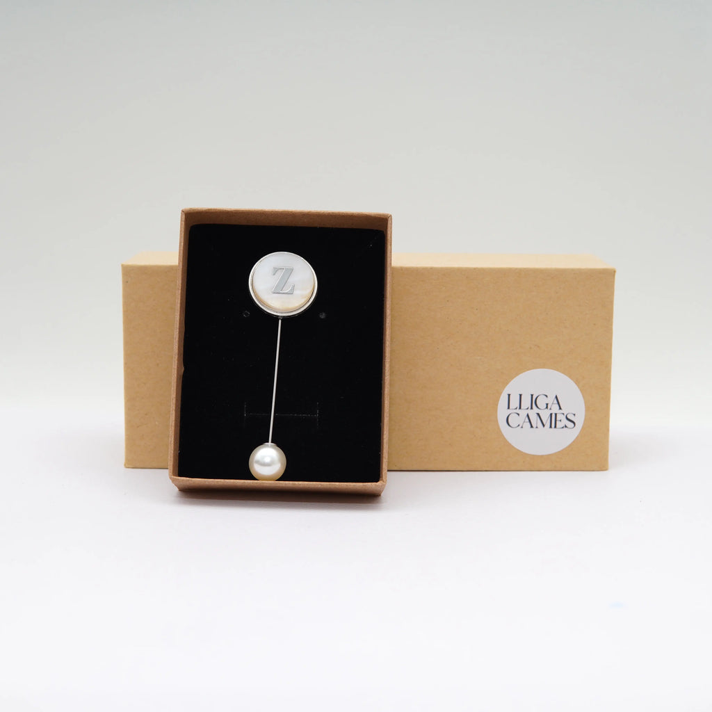 Aguja de banda Inicial redonda plateada