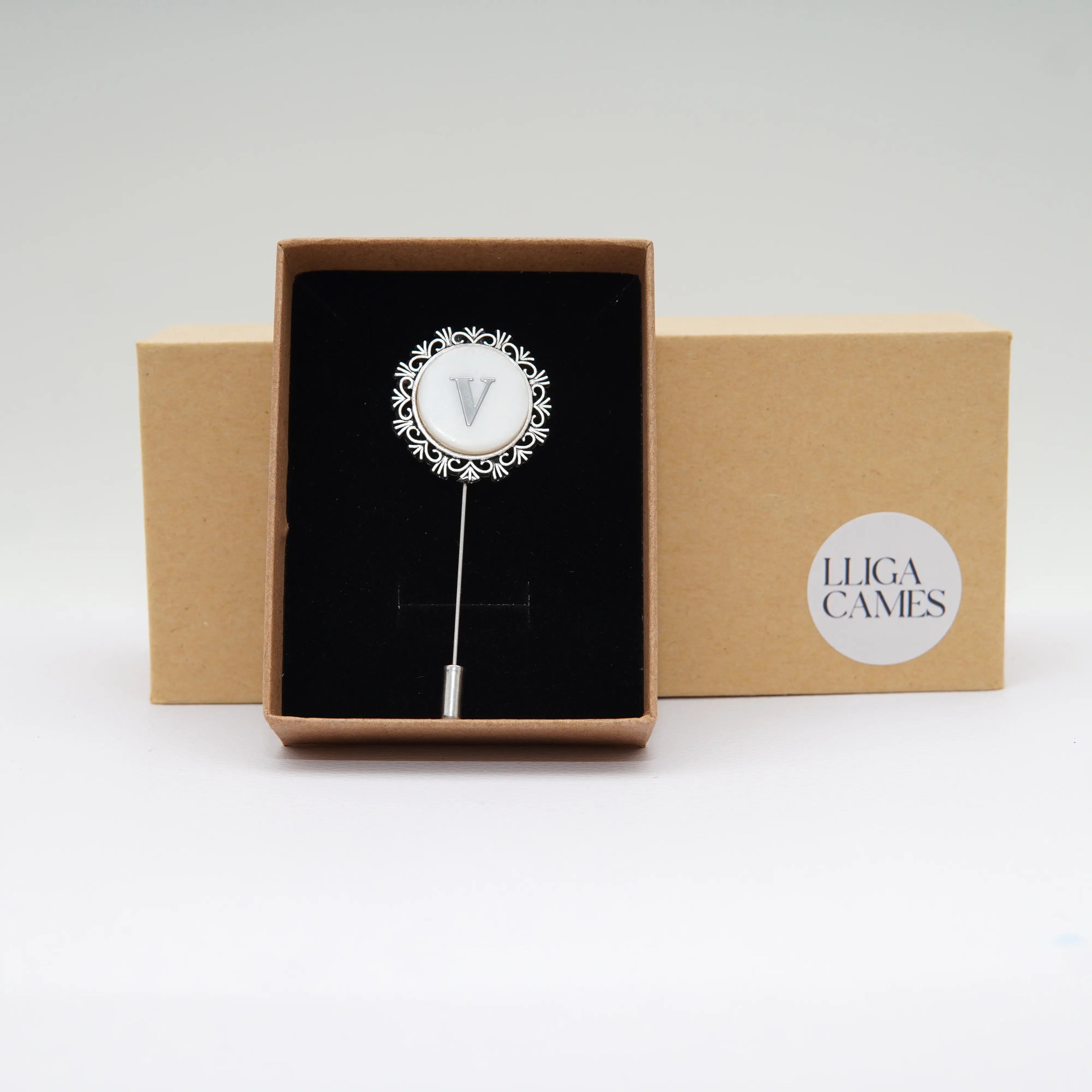 Aguja de banda Inicial redonda plateada