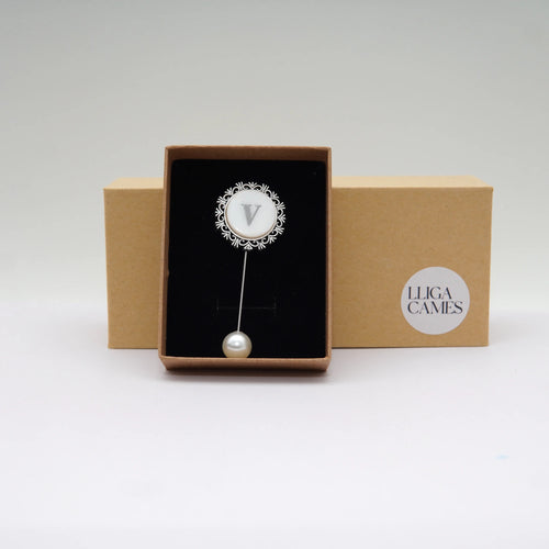 Aguja de banda Inicial redonda plateada