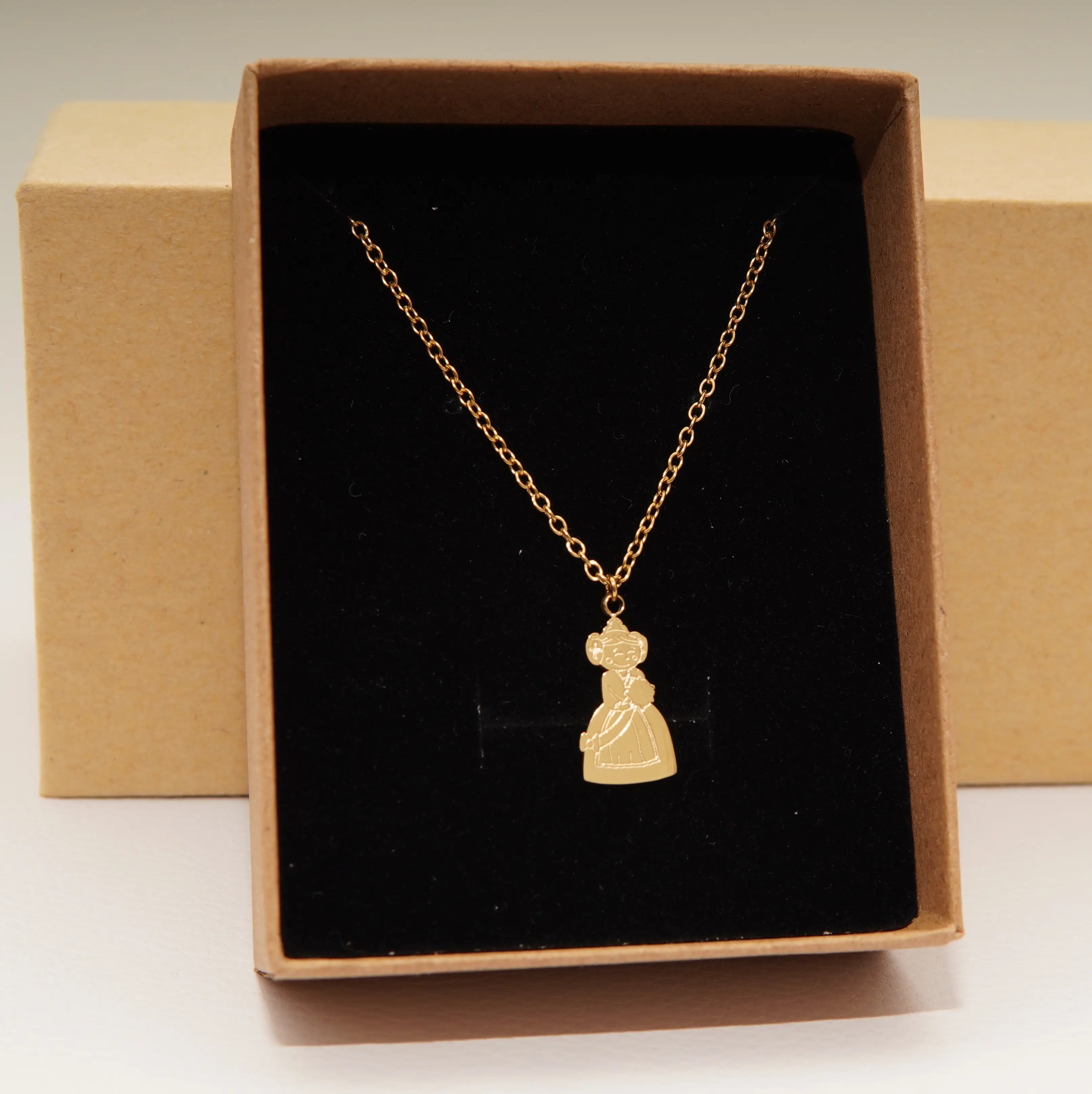 Collar Acero Inoxidable Dorado Fallera