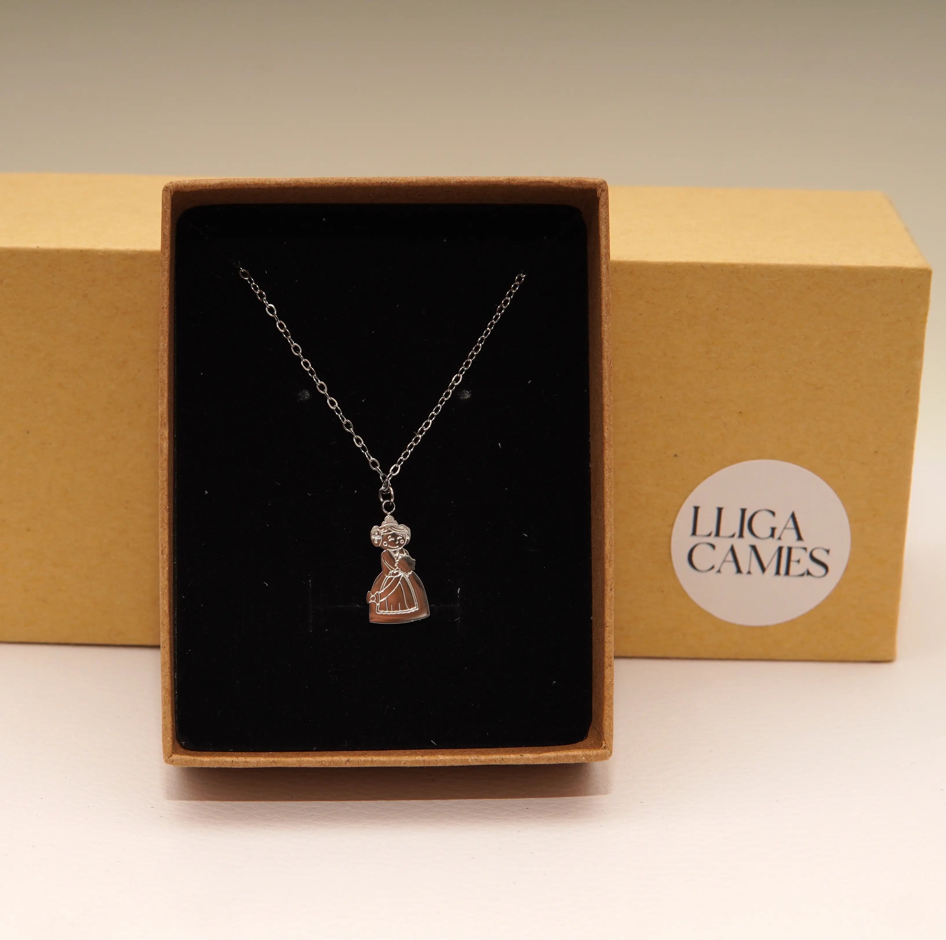 Collar Acero Inoxidable Plateado Fallera