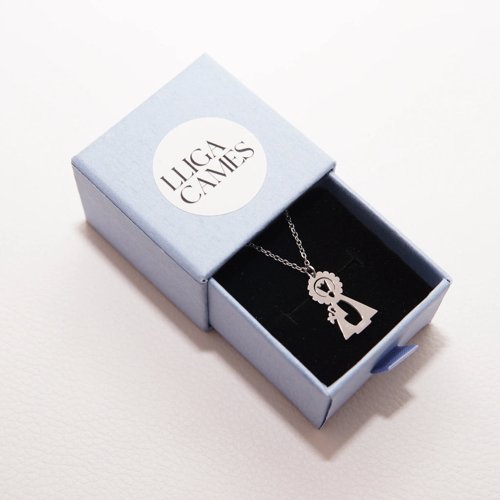 Collar acero inoxidable con medalla de la Virgen de los Desamparados recortada