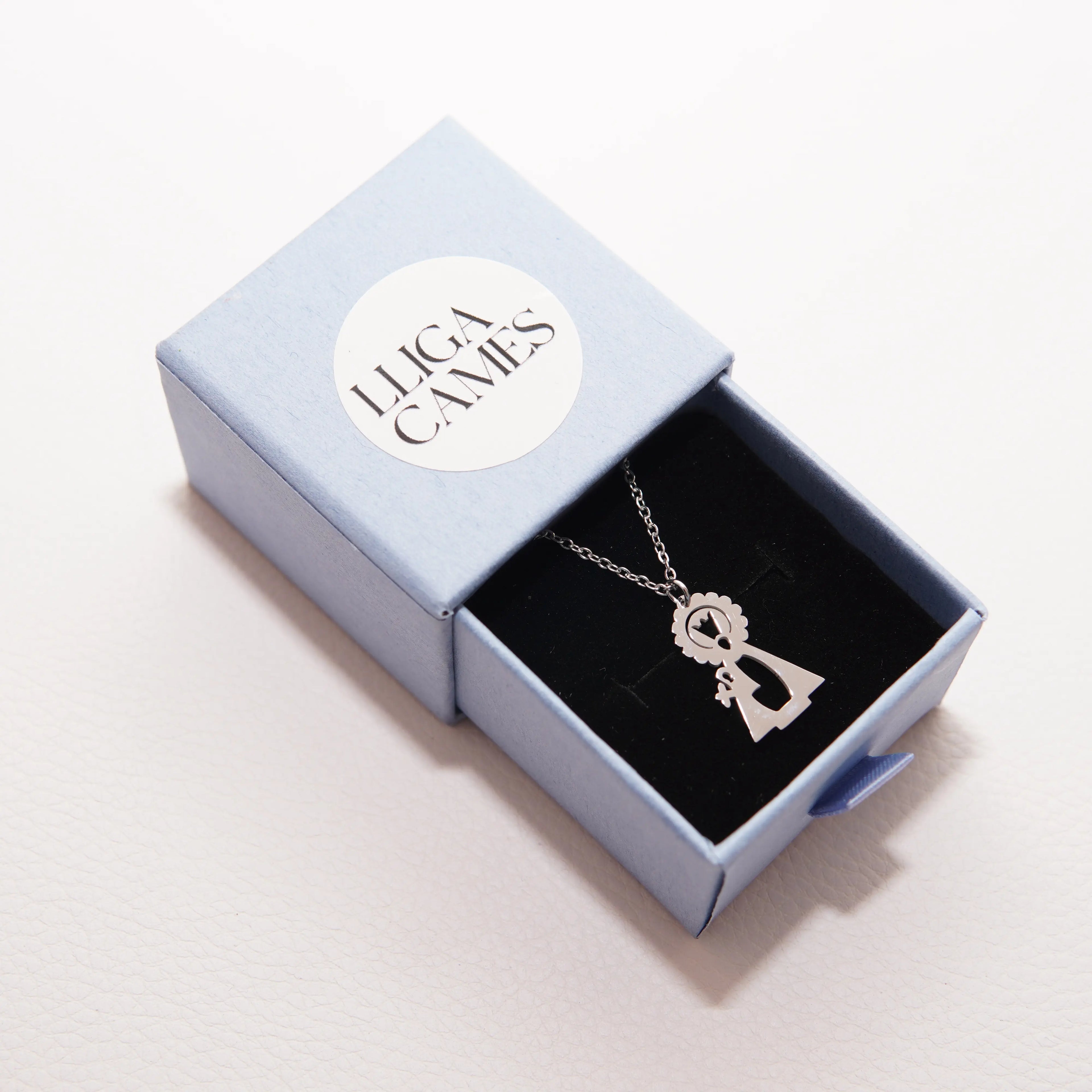 Collar acero inoxidable con medalla de la Virgen de los Desamparados recortada