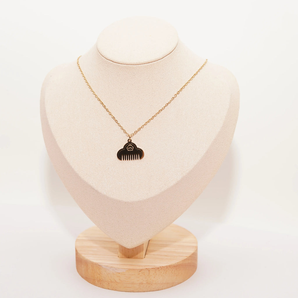 Collar acero inoxidable con medalla de peineta fallera