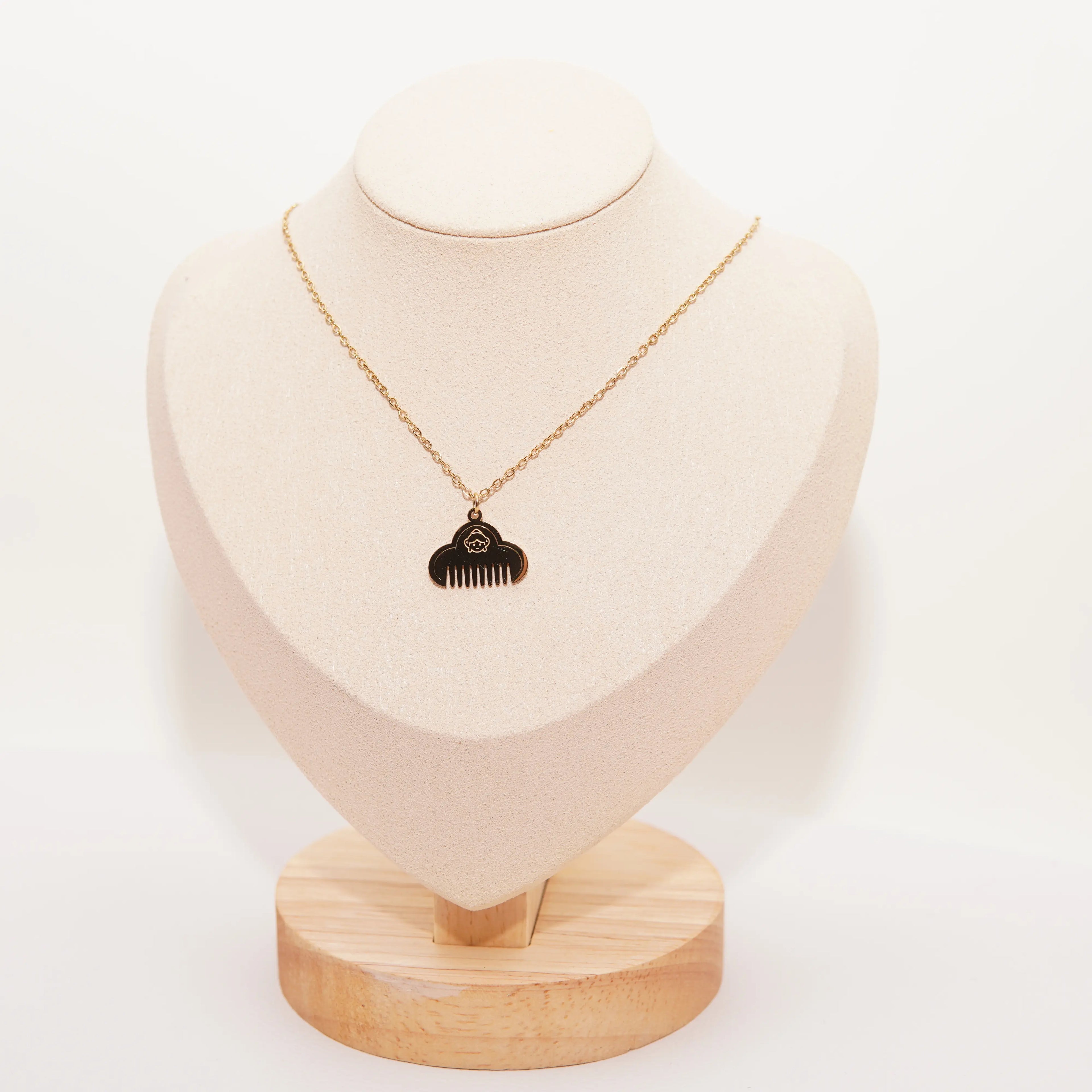 Collar acero inoxidable con medalla de peineta fallera