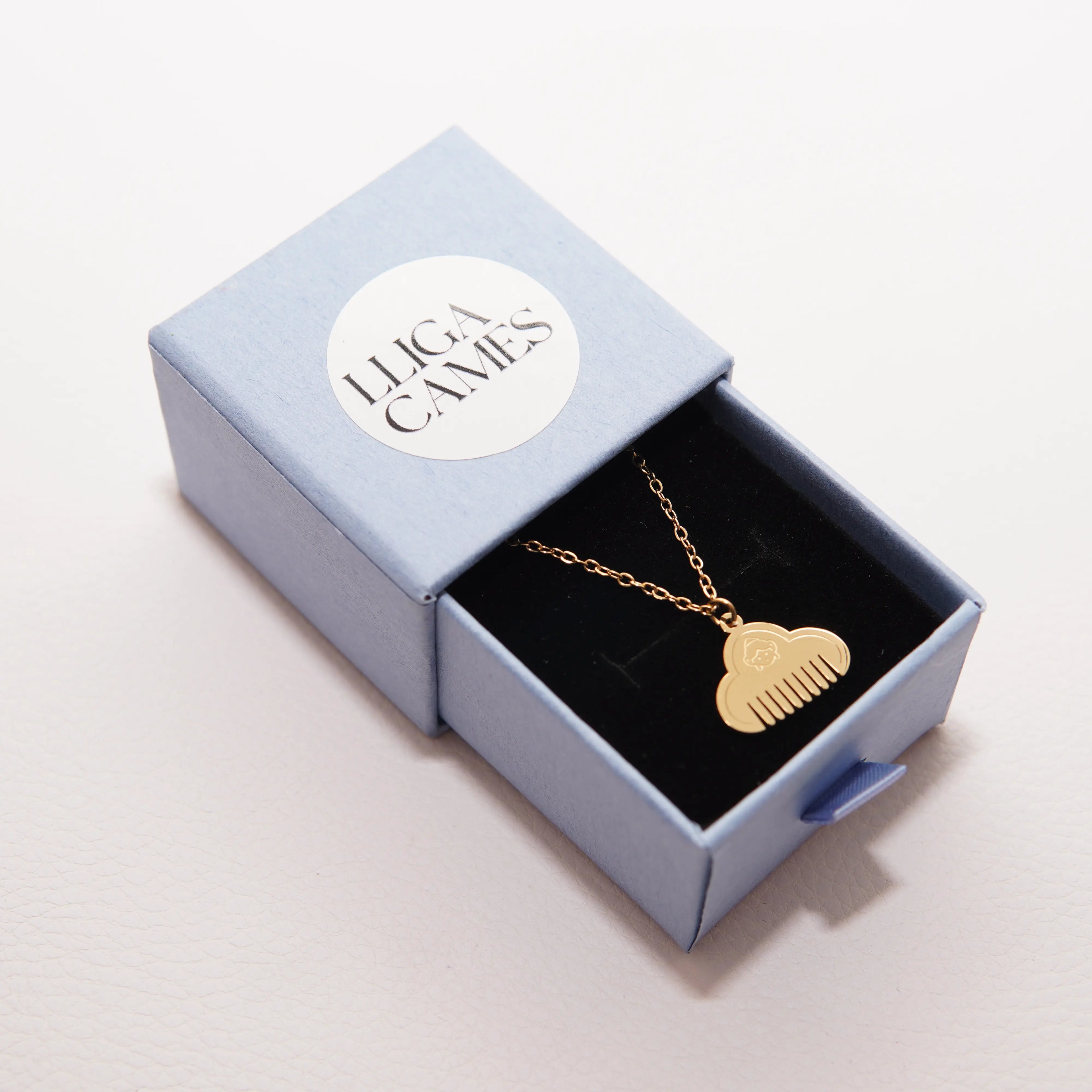 Collar acero inoxidable con medalla de peineta fallera