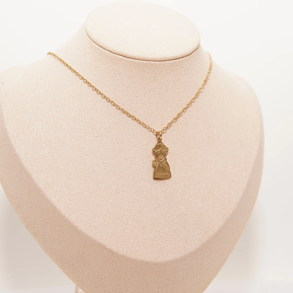 Collar de acero inoxidable con medalla de fallera