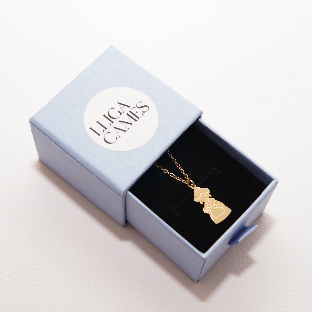 Collar de acero inoxidable con medalla de fallera