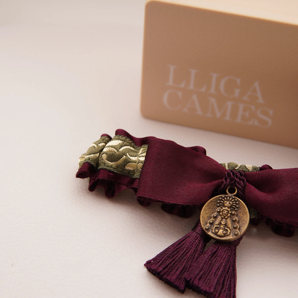 Lligacames Borles berenjena y verde (medalla no incluida)
