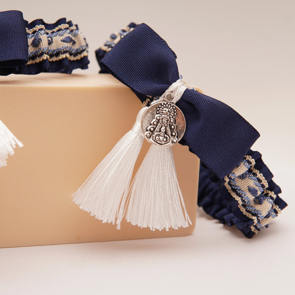 Lligacames Borles azul y blanco (medalla no incluida)