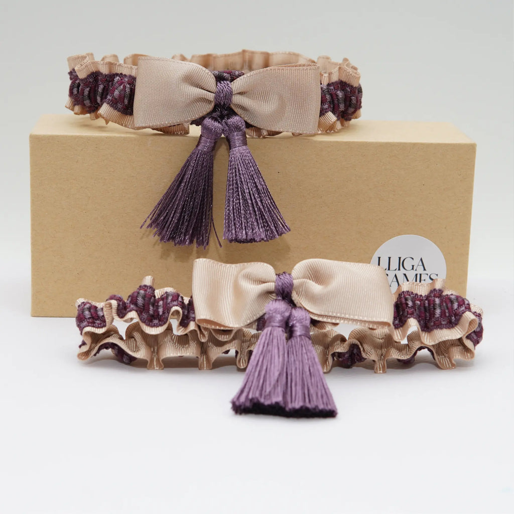 Lligacames Borles beige y púrpura