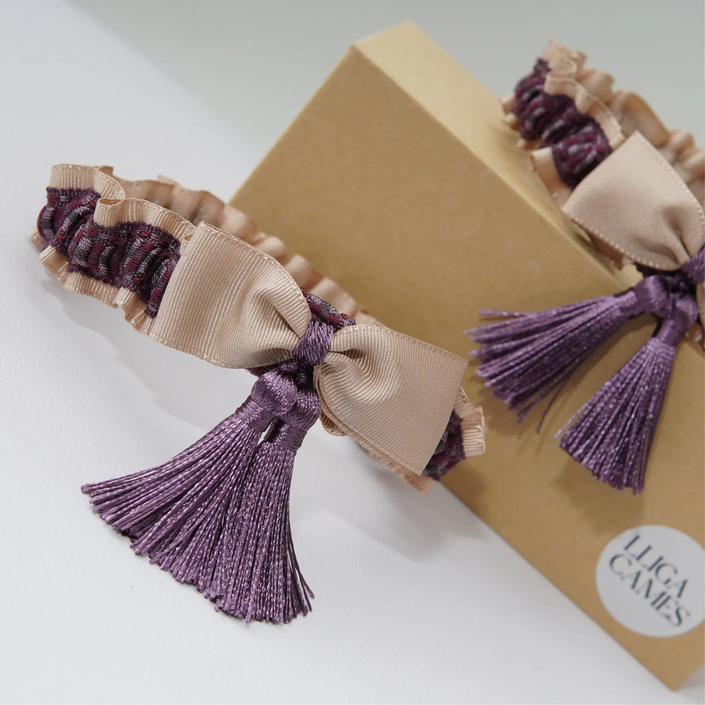 Lligacames Borles beige y púrpura