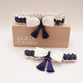 Lligacames Borles blanco y azul marino