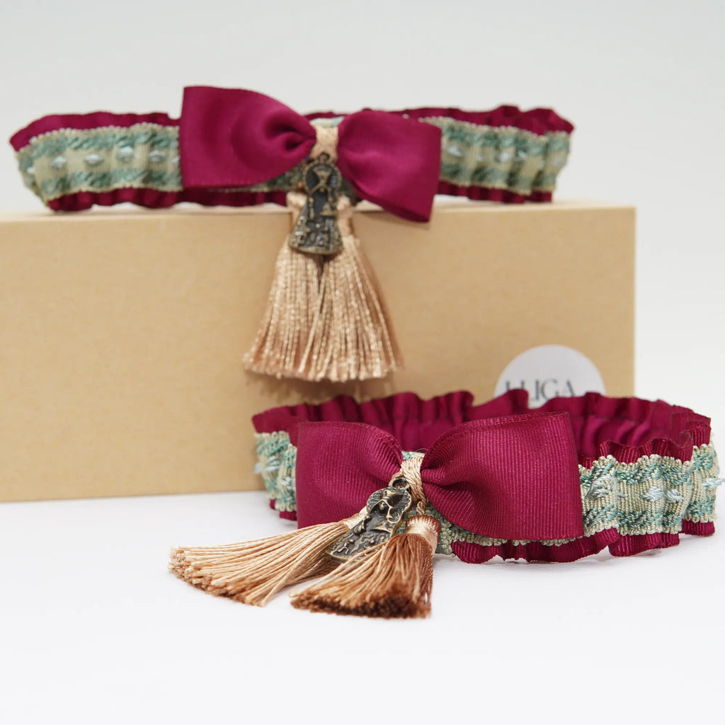 Lligacames Borles fucsia y verde (medalla no incluida)