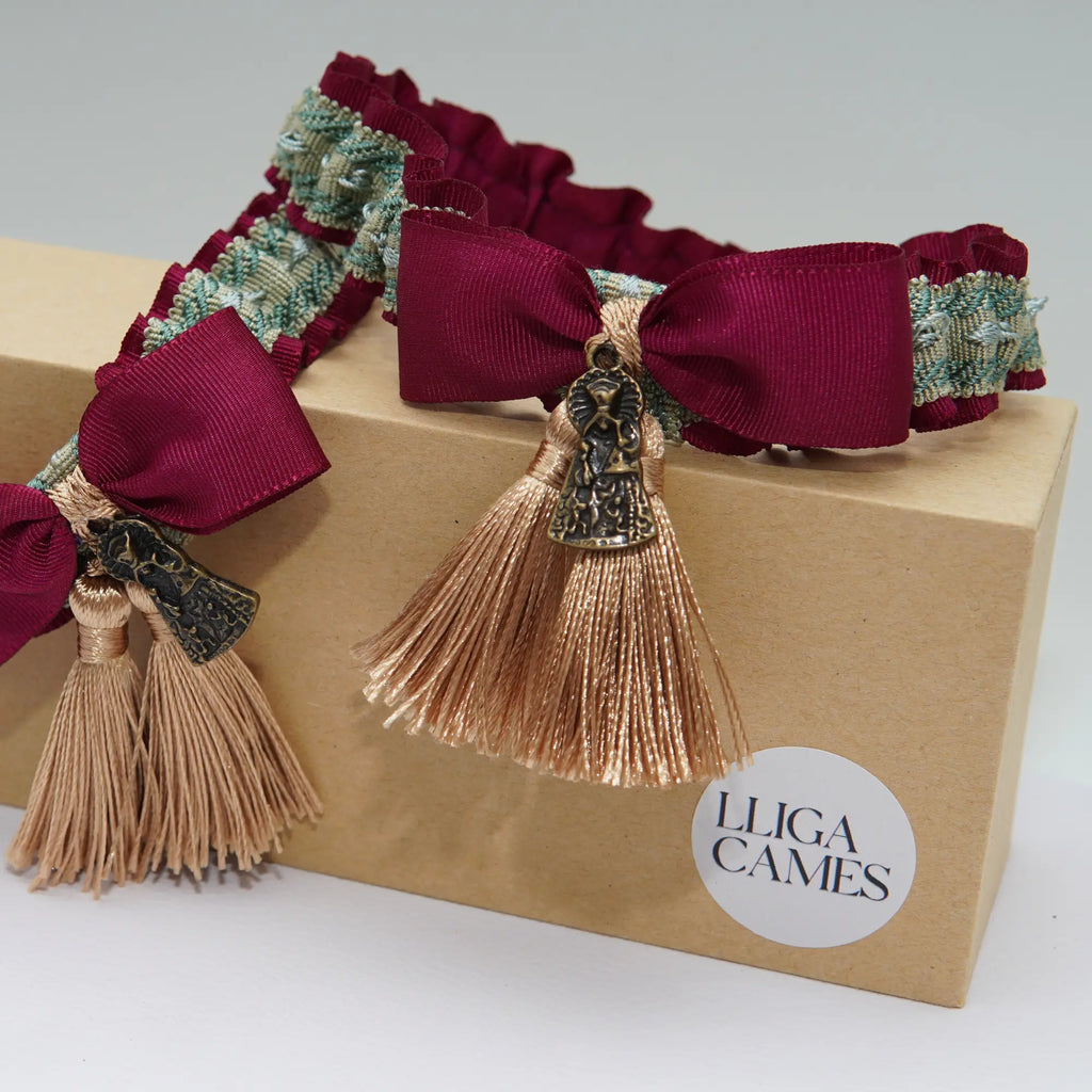 Lligacames Borles fucsia y verde (medalla no incluida)