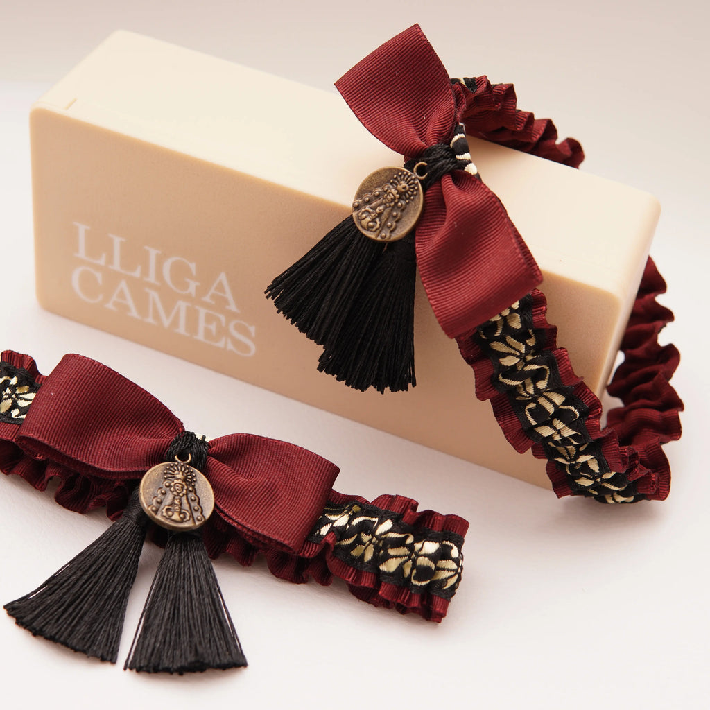 Lligacames Borles granate y negro (medalla no incluida)