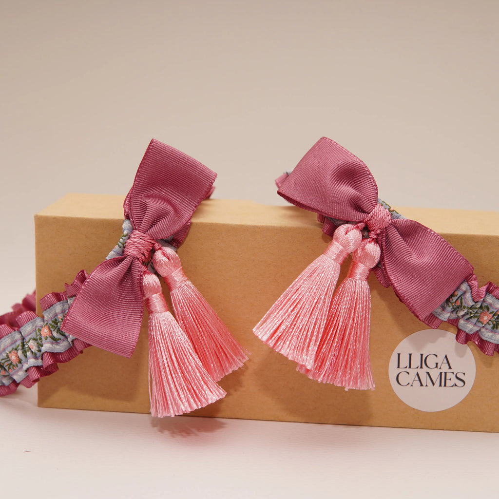 Lligacames Borles rosa y azul flores