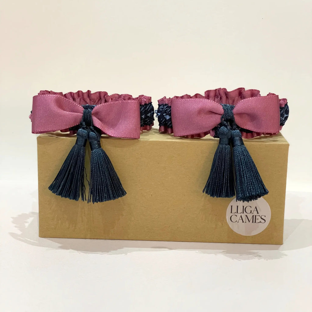 Lligacames Borles rosa y azul marino