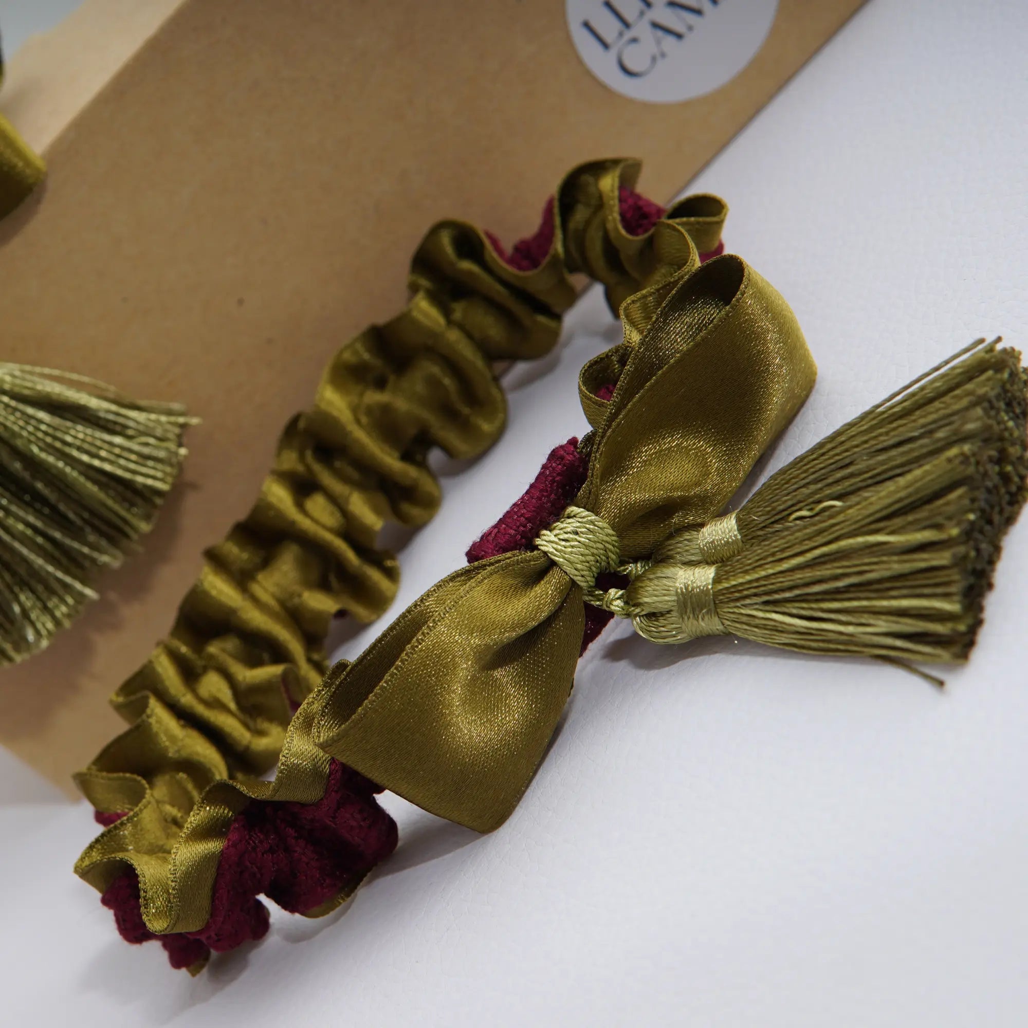 Lligacames Borles verde oliva y granate