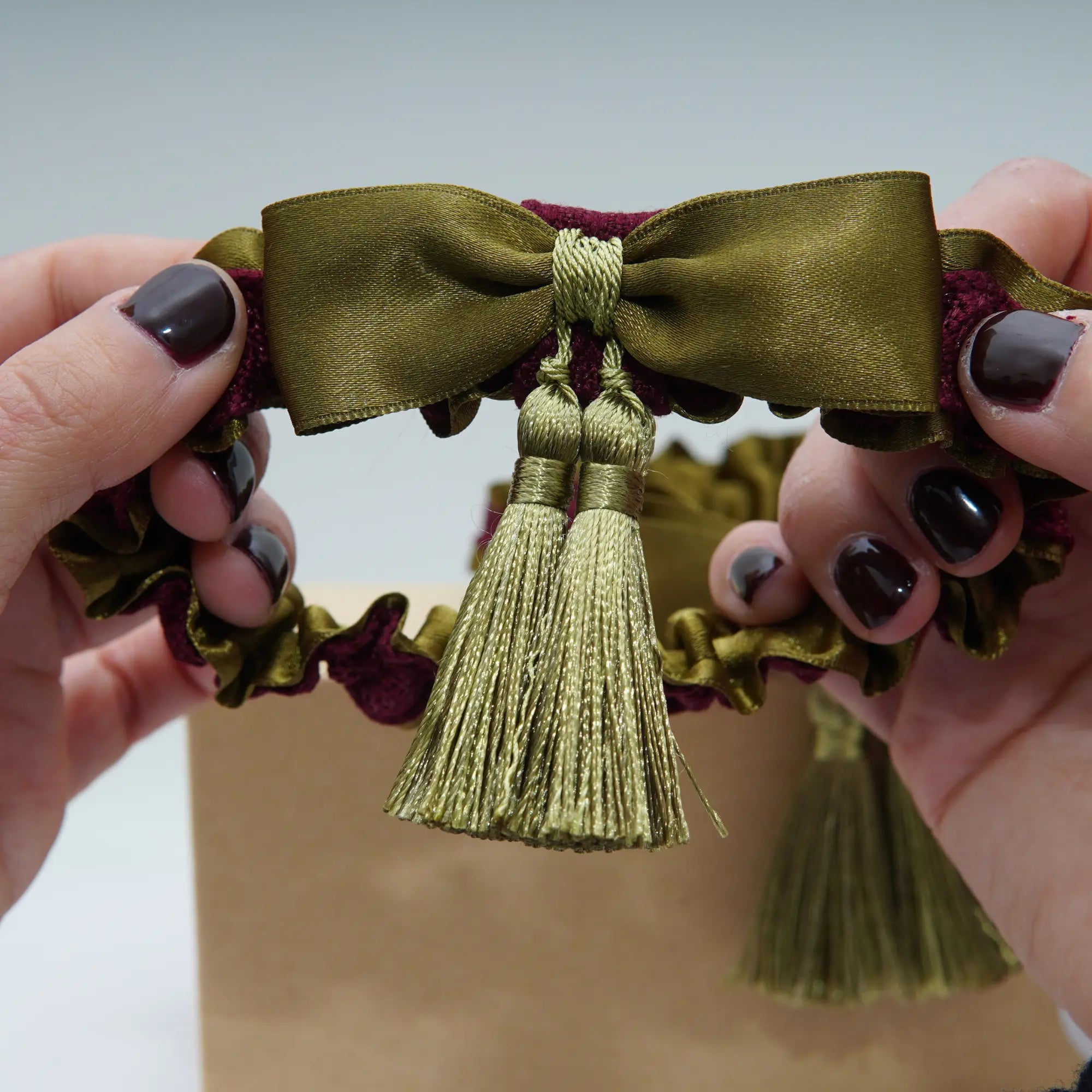 Lligacames Borles verde oliva y granate