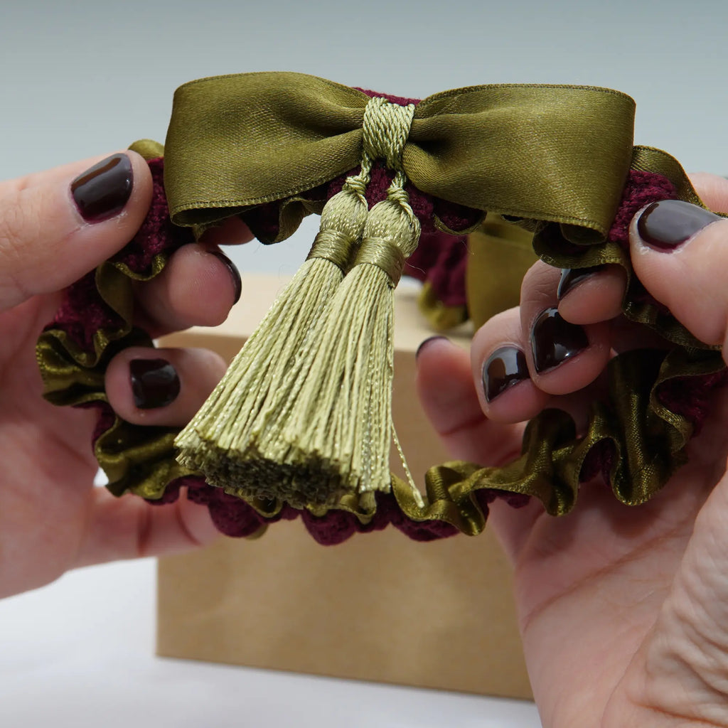 Lligacames Borles verde oliva y granate