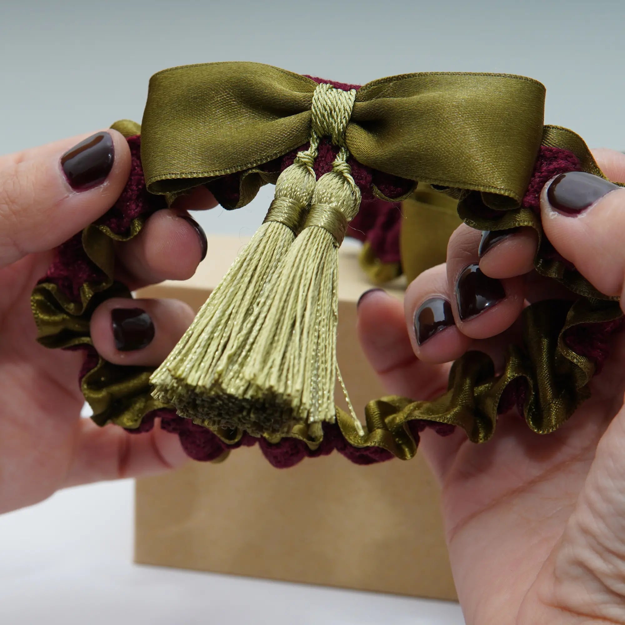 Lligacames Borles verde oliva y granate
