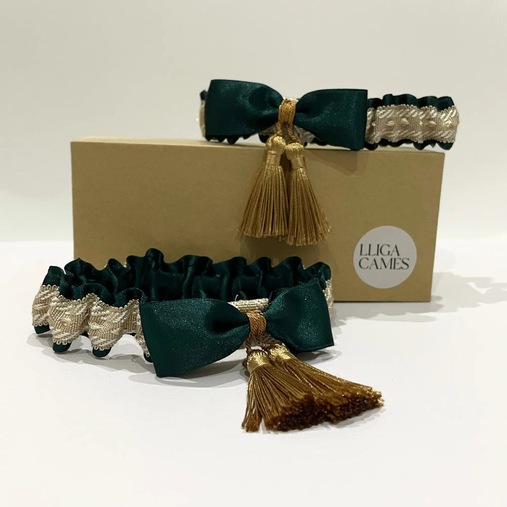 Lligacames Borles verde y beige