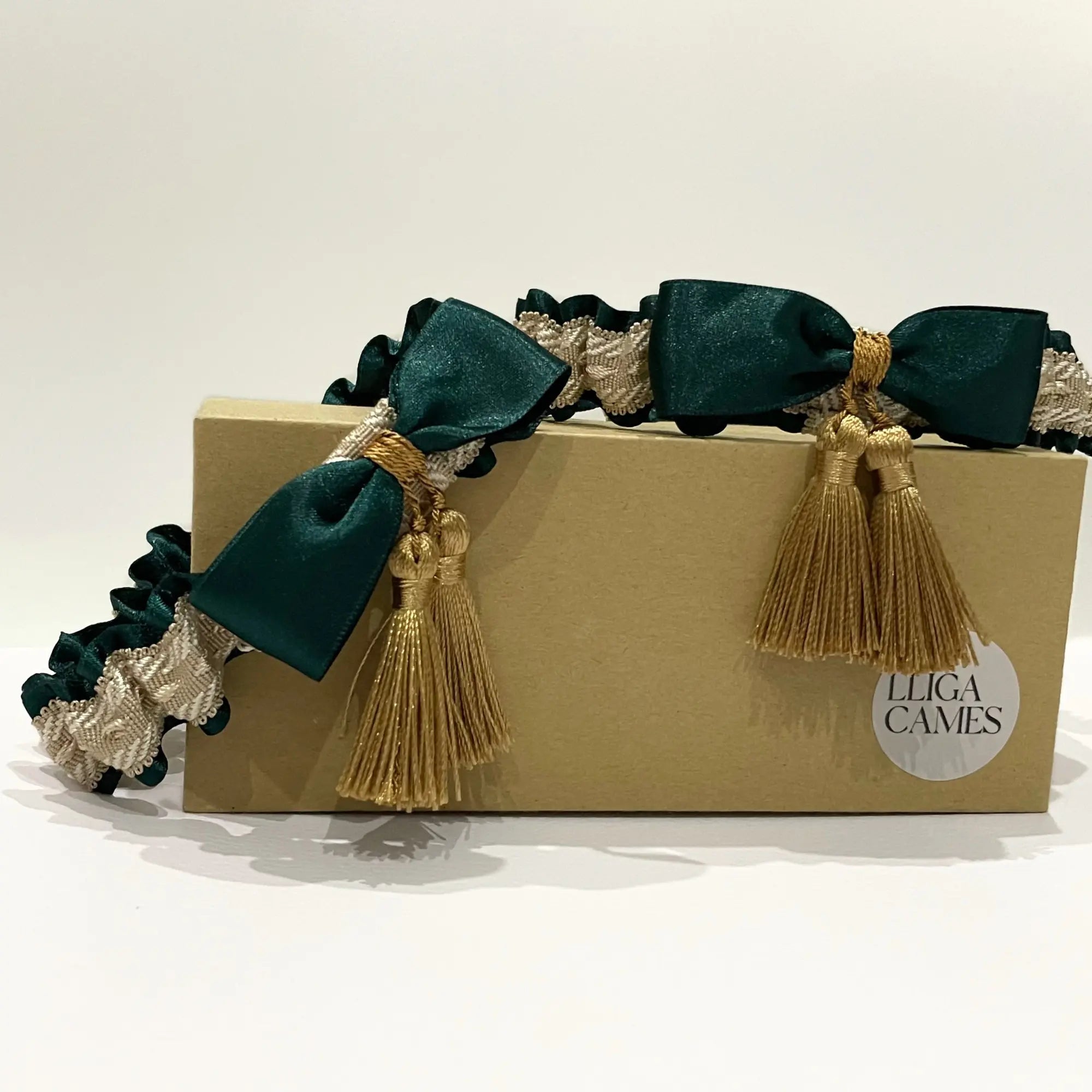 Lligacames Borles verde y beige