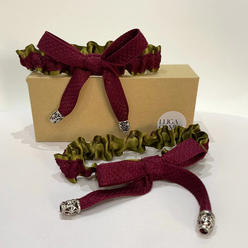 Lligacames Punteres verde oliva y granate