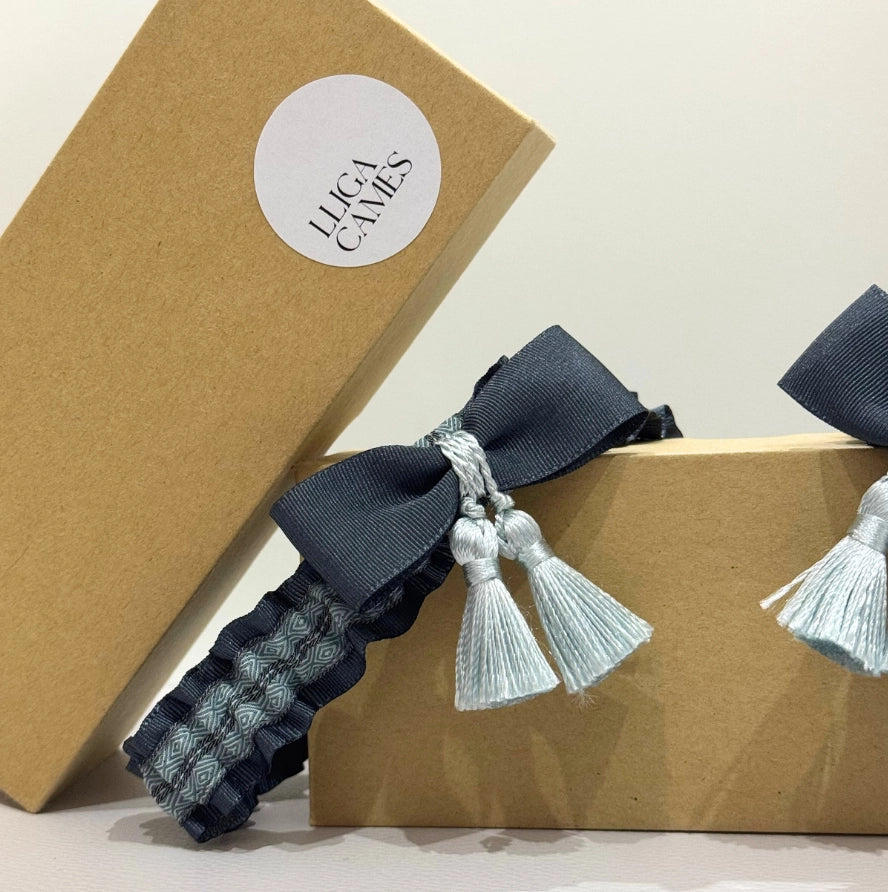 Lligacames Borles azul petróleo y azul celeste