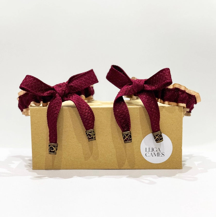 Lligacames Punteres beige y granate