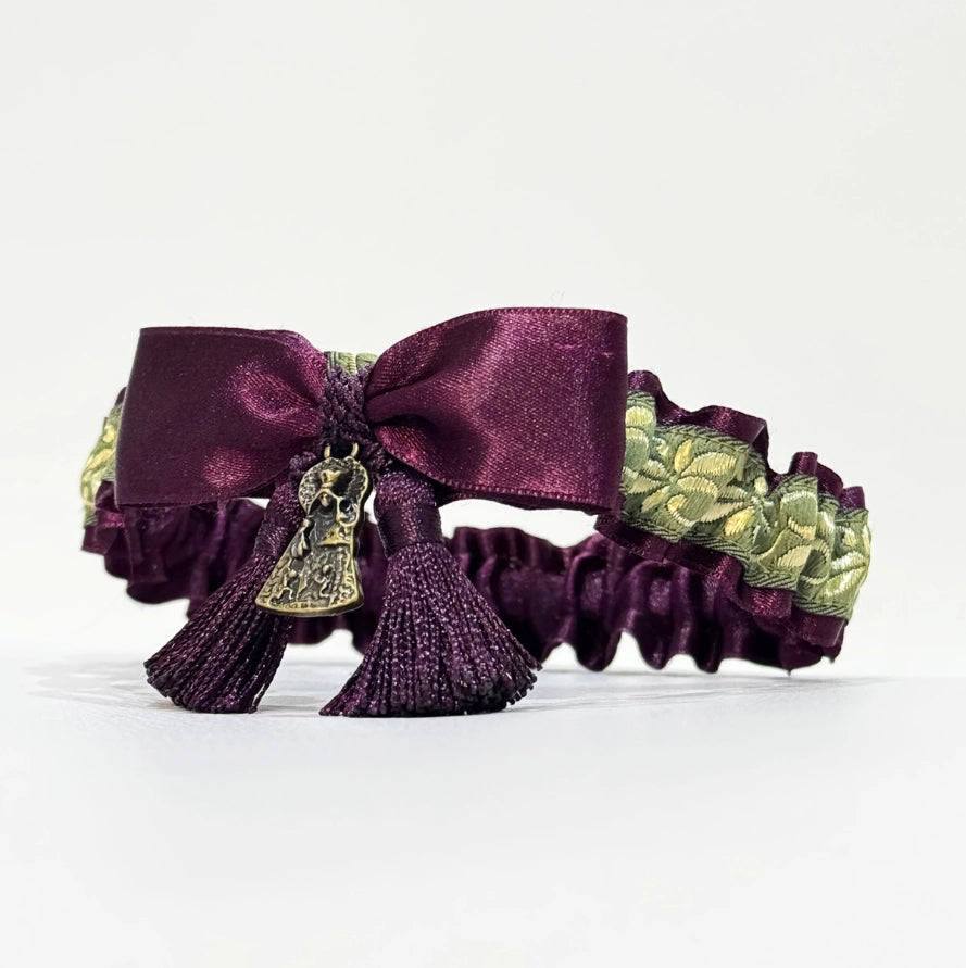 Lligacames Borles berenjena y verde (medalla no incluida)