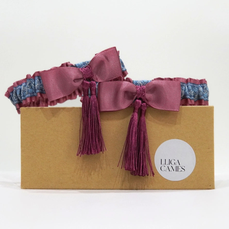 Lligacames Borles rosa empolvado y azul