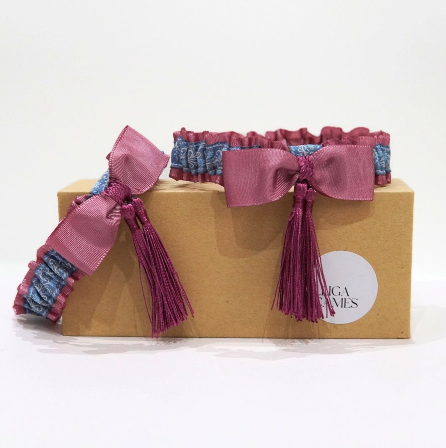 Lligacames Borles rosa empolvado y azul