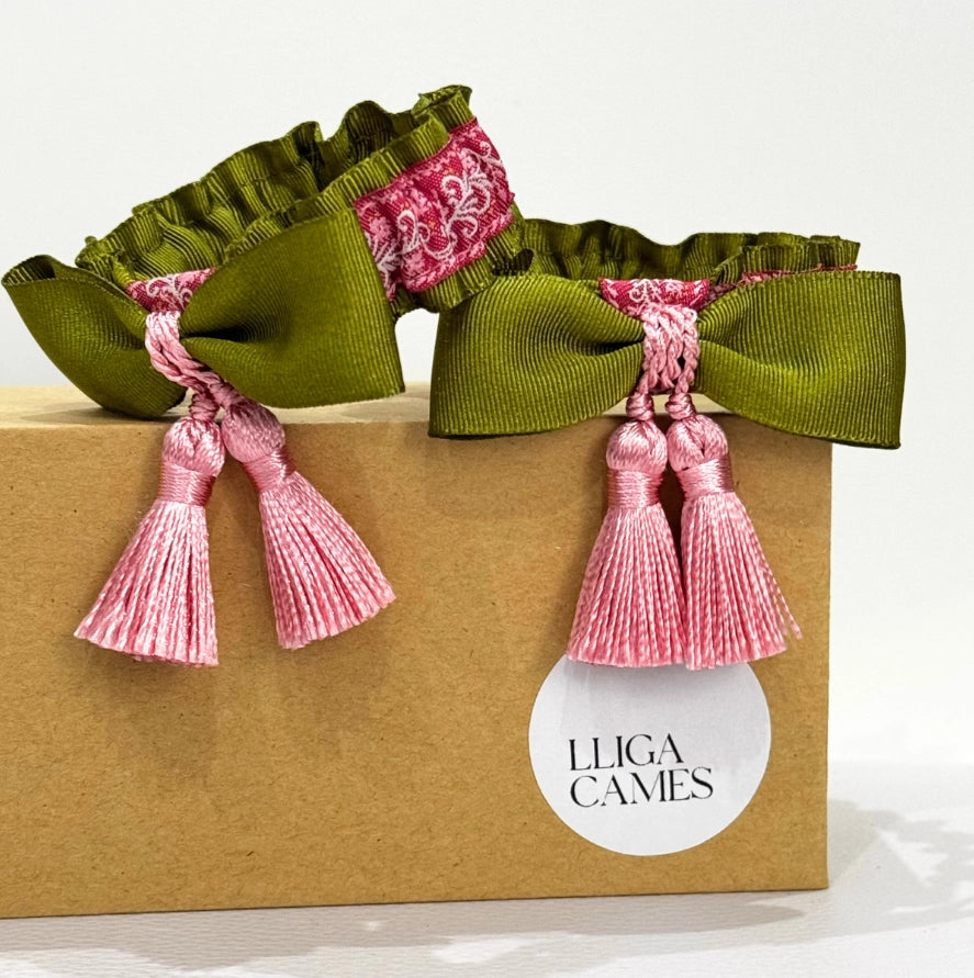 Lligacames Borles verde y rosa