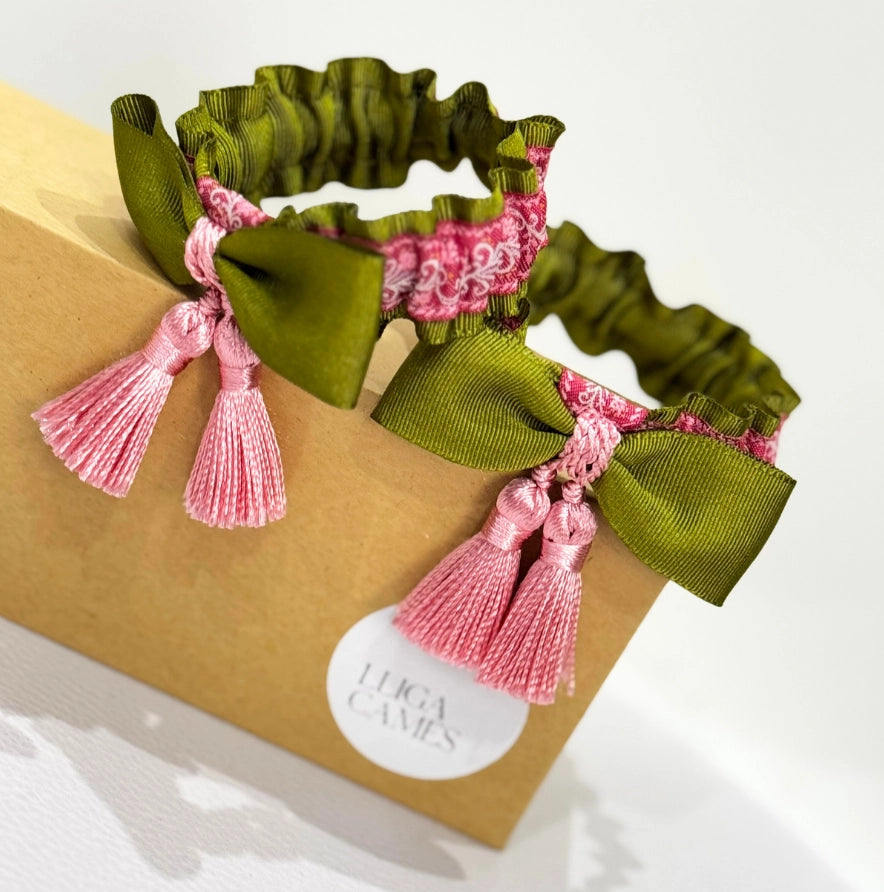 Lligacames Borles verde y rosa