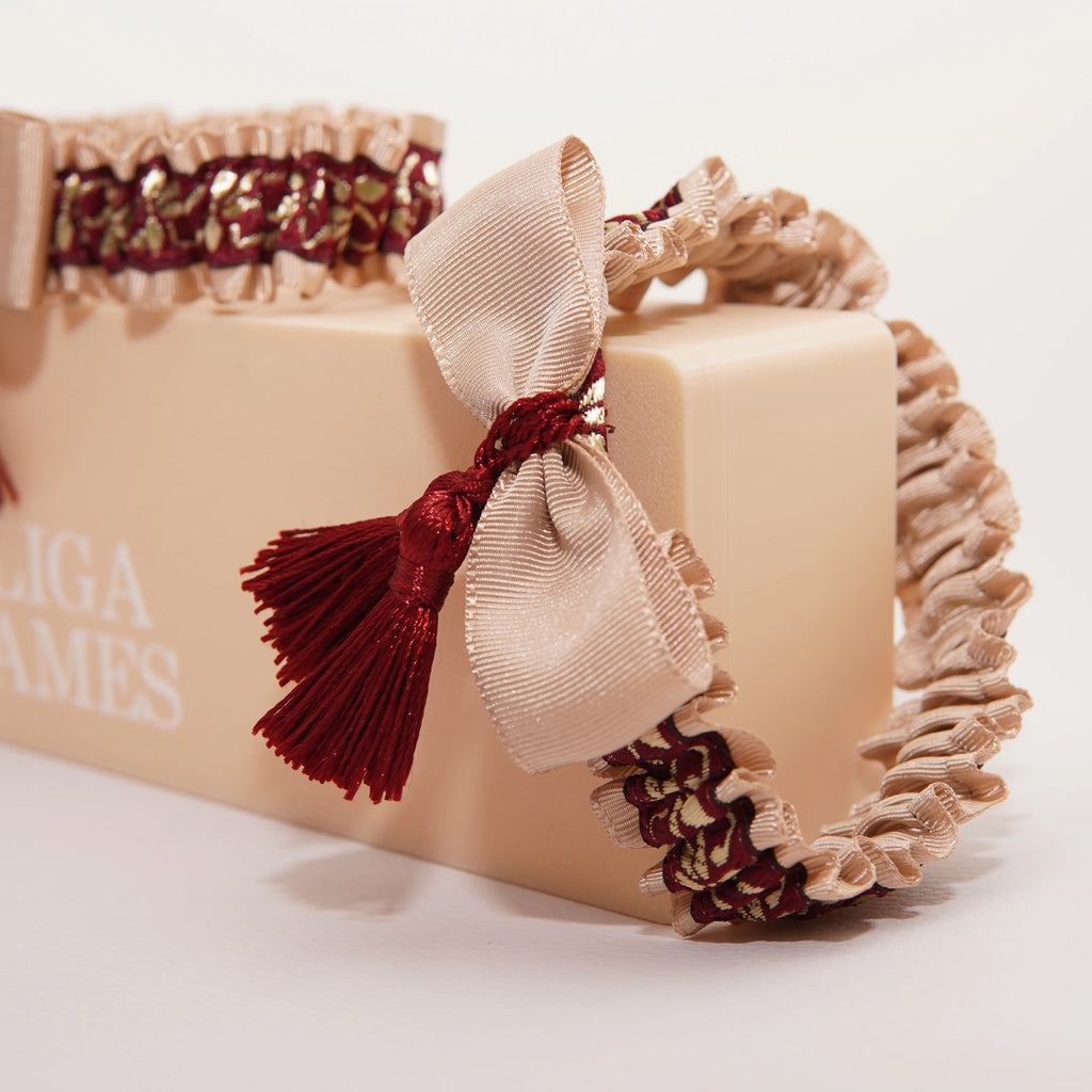 Lligacames Borles beige y granate