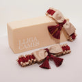 Lligacames Borles beige y granate liso