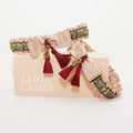 Lligacames Borles beige y verde borlas granate (medalla no incluida)