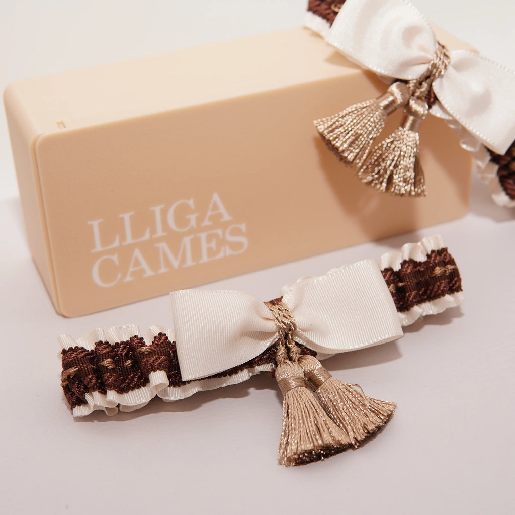Lligacames Borles blanco y marrón chocolate