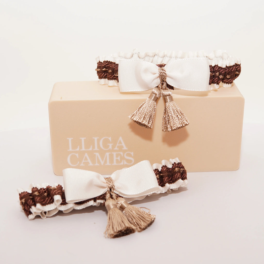 Lligacames Borles blanco y marrón chocolate