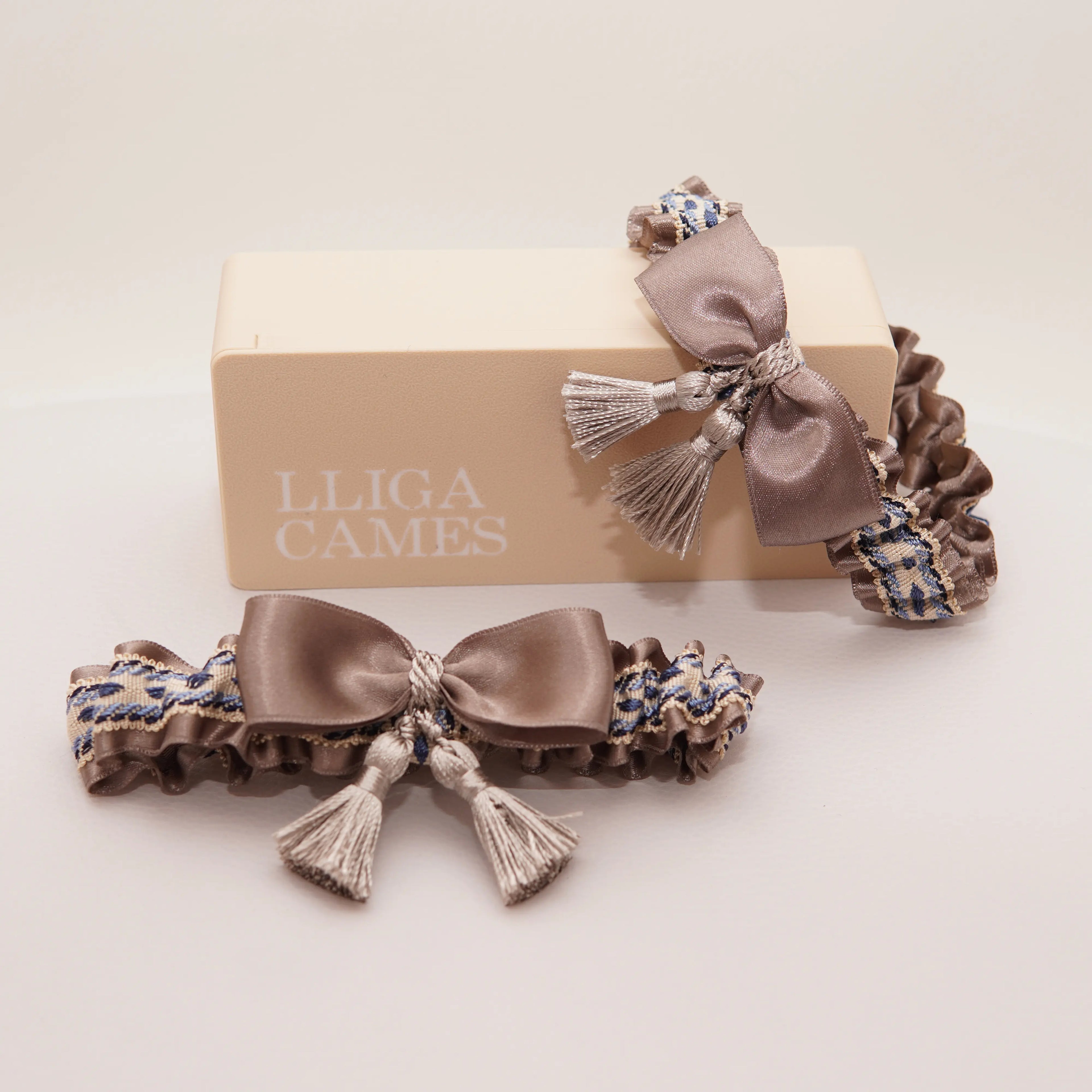Lligacames Borles marrón topo y azul