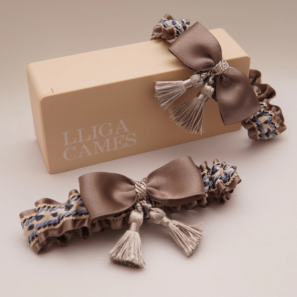 Lligacames Borles marrón topo y azul
