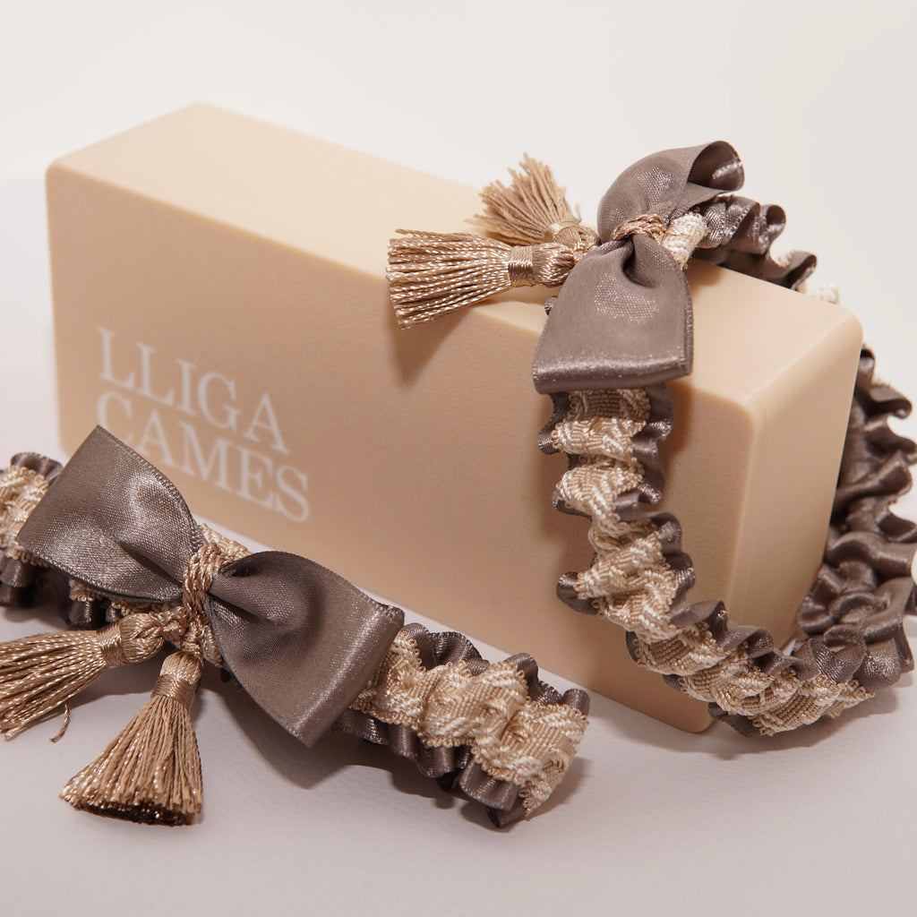 Lligacames Borles marrón topo y beige