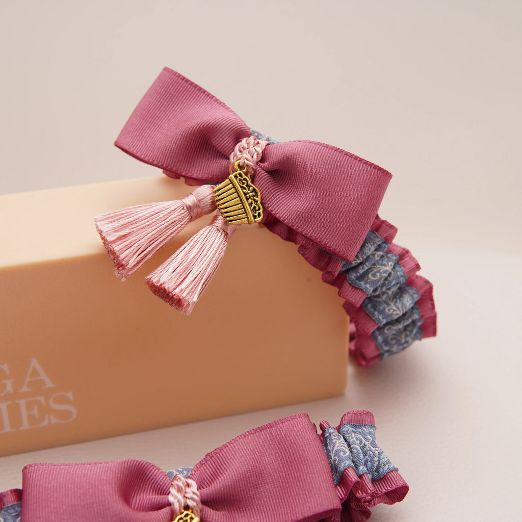 Lligacames Borles rosa y azul borlas rosa (medalla no incluida)