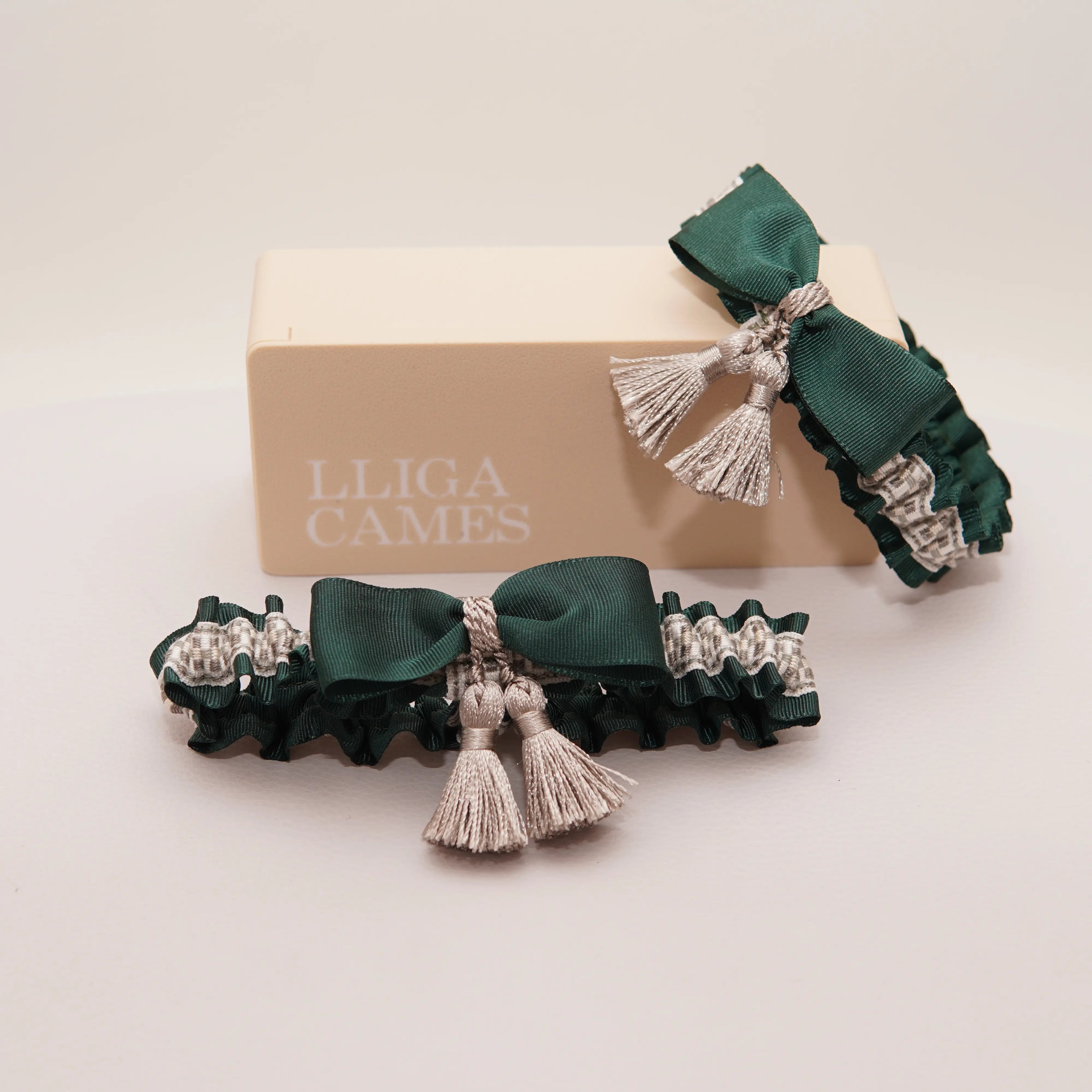 Lligacames Borles verde oscuro y plata